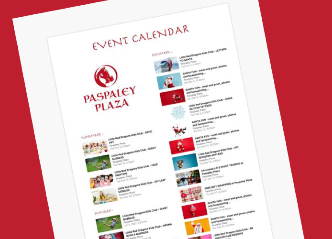 Upcoming events at Paspaley Plaza