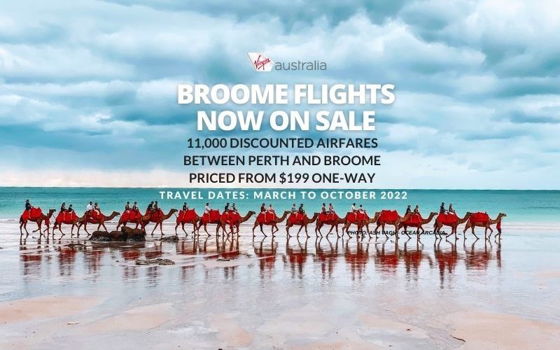 Discounted airfares between Perth and Broome from $199 one-way*
