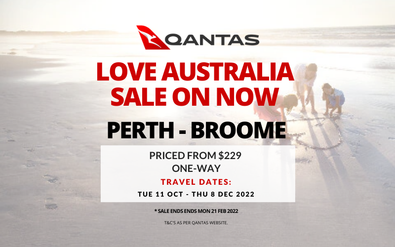 The Love Australia Sale is on now at Qantas (sale ends 21/2/2022)