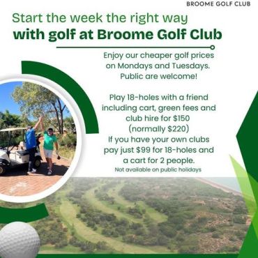 Cheaper golf on Mondays and Tuesdays