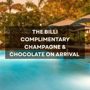 Complimentary Champagne & Chocolate on arrival when you book your stay at The Billi