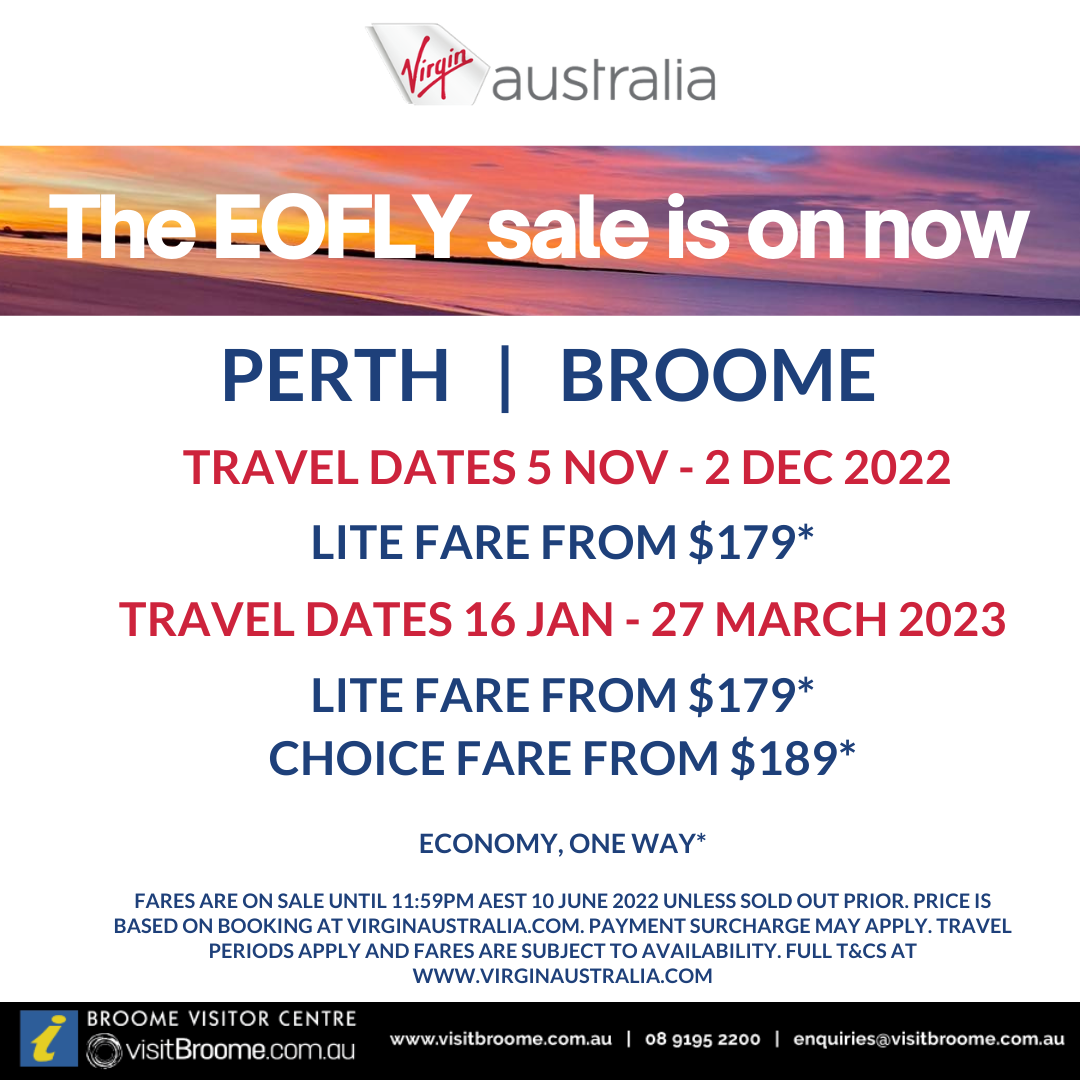 Perth Broome Flights on Sale from 179* Perth Broome Flights on Sale from 179*