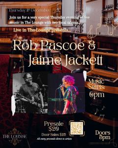Live in The Lounge presents JAKE STEPHEN, ROB PASCOE & JAIME JACKETT