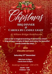 Christmas BBQ Dinner and Carols at Willare Bridge Roadhouse