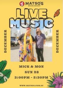 Live Music at Matso’s with Mick & Mon