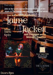 Live in the Lounge Bar: Jaime Jackett