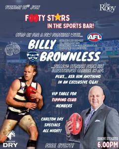 Footy Stars in the Sports Bar: BILLY BROWNLESS