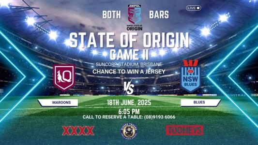State of Origin – Game II at Divers Tavern