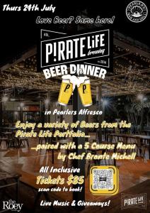 Pirate Life Beer Dinner in Pearlers Alfresco