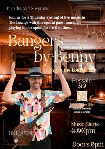 Bangers by Benny Live in the Lounge Bar