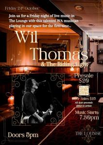 Live in the Lounge Bar: Wil Thomas