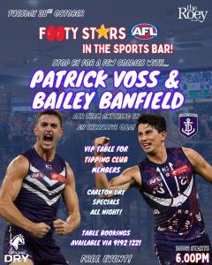 Footy Stars in the Sports Bar with Freo's PATRICK VOSS & BAILEY BANFIELD﻿