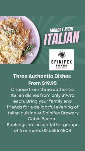 Italian Night at Spinifex Brewery