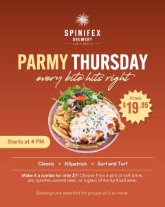 Thursday Parmy Night at Spinifex Cable Beach