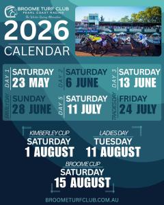 Broome Turf Club 2026 Race Dates