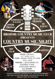 Country Music Night at Goolarri Media Enterprise