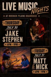 Live music at Roebuck Roadhouse