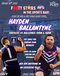 Footy Stars in the Sports Bar: HAYDEN BALLANTYNE