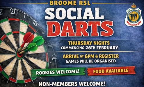 Social Darts at the Broome RSL