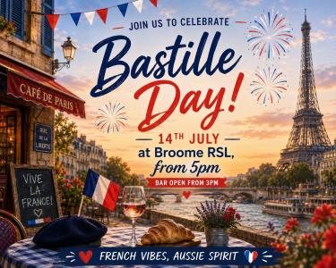 Celebrate Bastille Day at Broome RSL