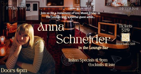 Live Music Friday with ANNA SCHNEIDER