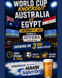 AUS vs Egypt﻿ at Divers Tavern