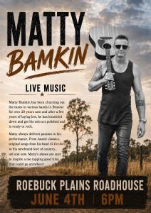 Matty Bamkin live at Roebuck Plains Roadhouse