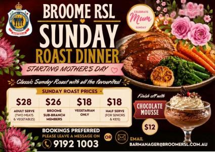 Mother's Day Dinner at Broome RSL