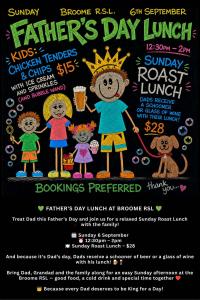 Father's Day Lunch at the Broome RSL