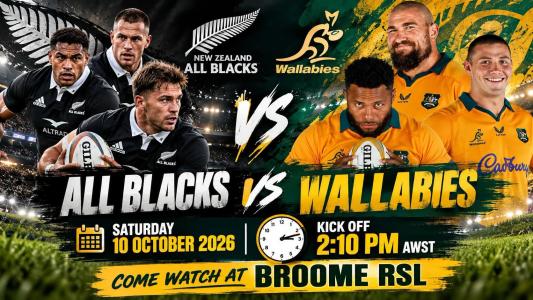 ALL BLACKS vs WALLABIES at Broome RSL
