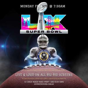 Superbowl on Big Screens at Divers Tavern