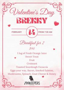 Valentine's Day Brekky at Zookeepers
