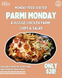 Parmy Special at Pearlers Restaurant