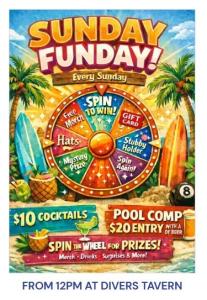 Sunday Funday ft Spin the Wheel at Divers Tavern