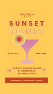 Sunset Drinks at Cable Beach House