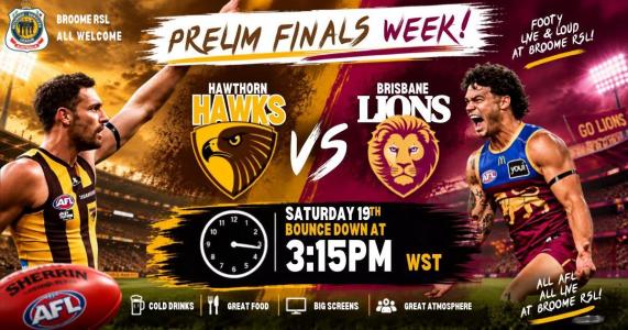 Hawthorn Hawks vs Brisbane Lions at Broome RSL
