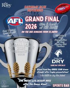 AFL Grand Final 2026 at the Roey Sports Bar