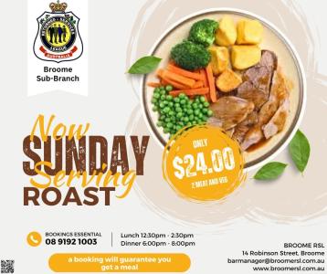 Sunday Roast at Broome RSL